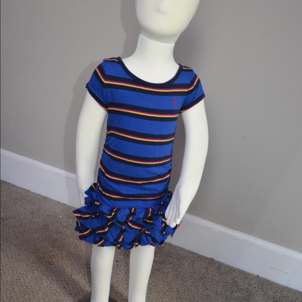 Girl’s Blue Striped Polo Dres